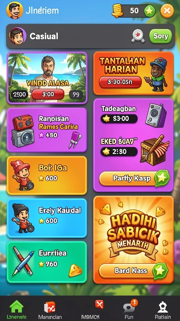 Tampilan level baru yang menantang dan penuh rintangan.