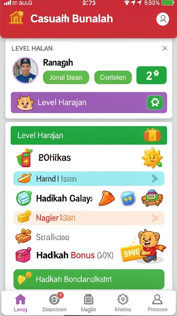 Tampilan awal yang menarik dan user-friendly.