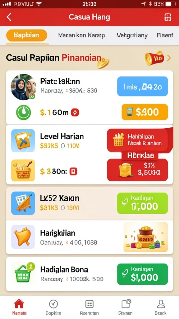 Tampilan awal yang menarik dan penuh warna.