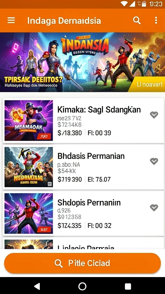 Tampilan awal yang menarik dan user-friendly.