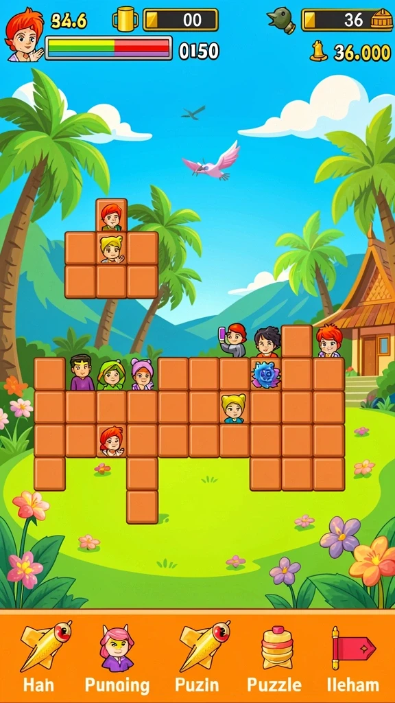Tampilan awal game yang menarik dan informatif.