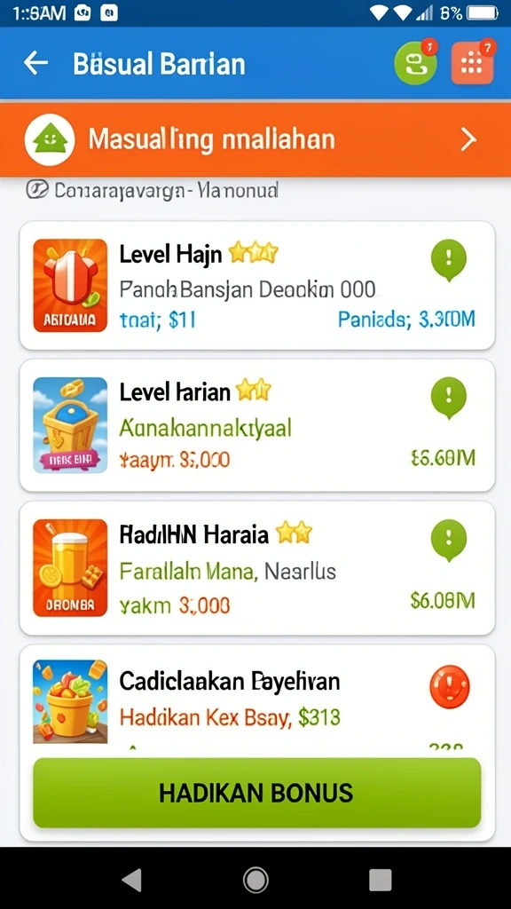 Berbagai level menantang dan seru untuk dijelajahi.
