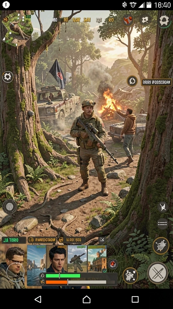 Tangkapan layar game menunjukkan karakter utama dalam aksi.