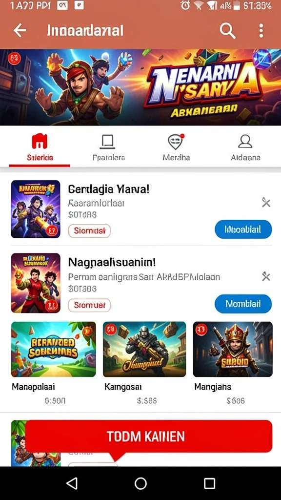 Menu permainan yang beragam memudahkan pengguna mencari permainan favorit.