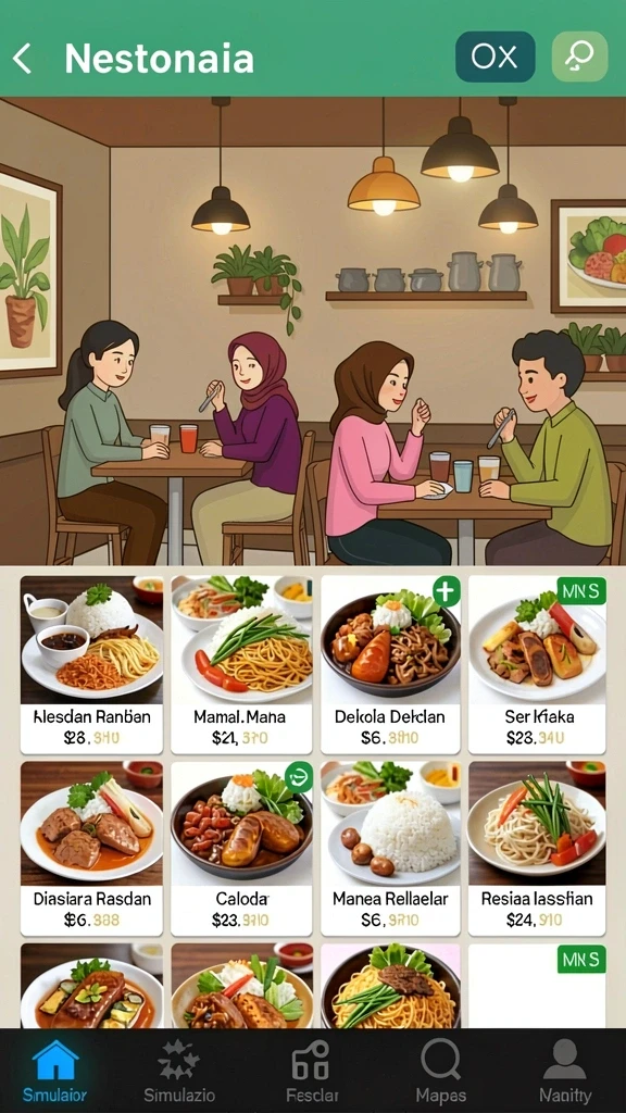 Fitur sosial memungkinkan interaksi dengan teman dan pemain lain.